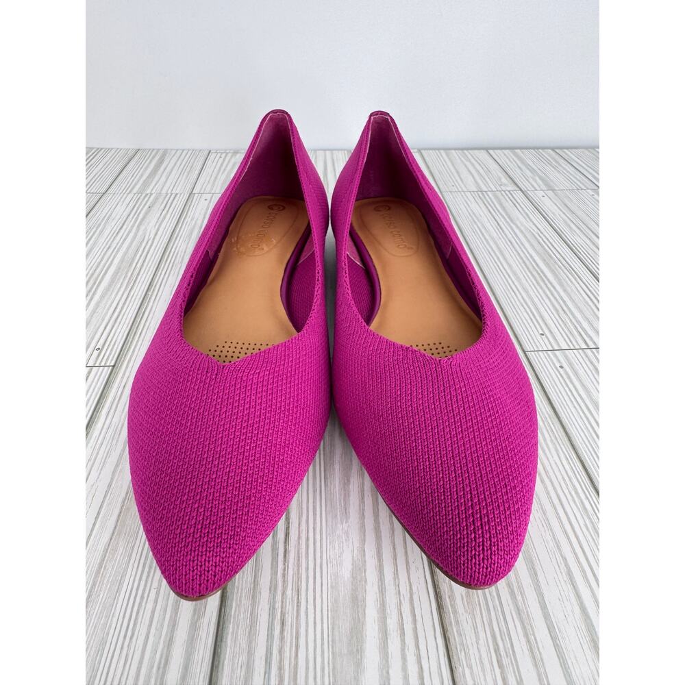 Corso Como Julia shoes women's 9 ballet flat pointed toe knit loafers fuchsia - Picture 2 of 8